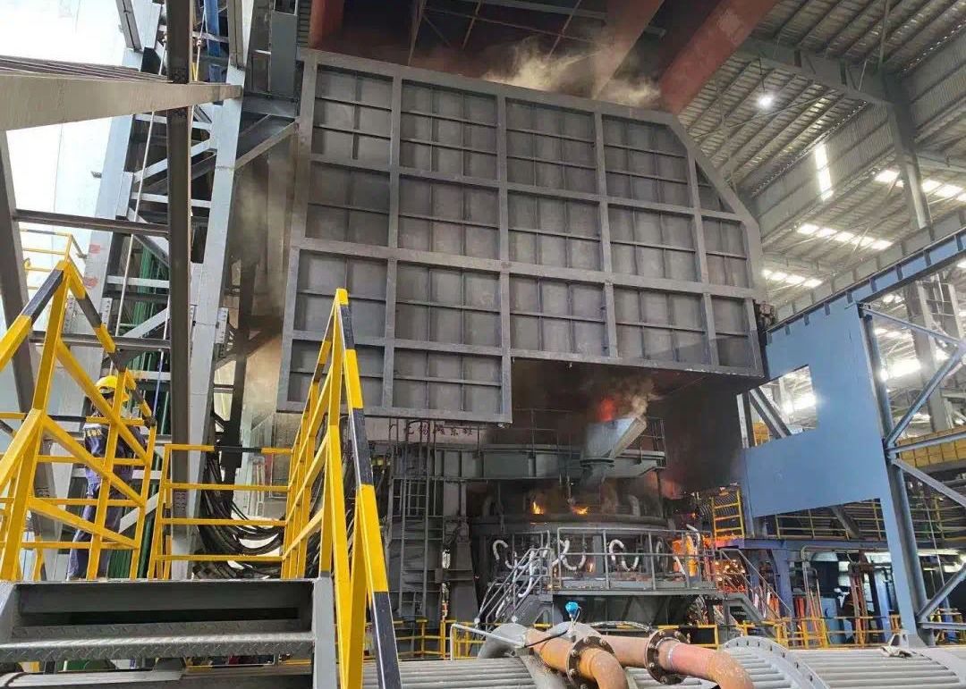 Open Cover Steelmaking Electric Arc Furnace , Steel Melting Furnace 100 Ton